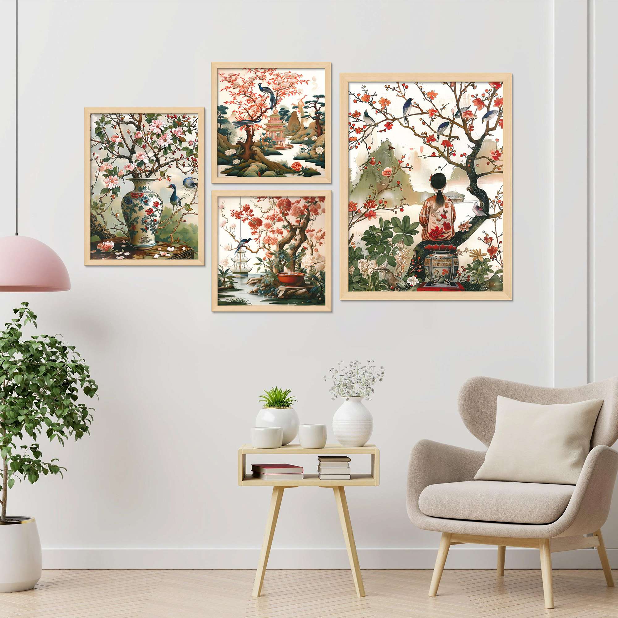 SET OF 4 DIGITAL WALL PAINTING